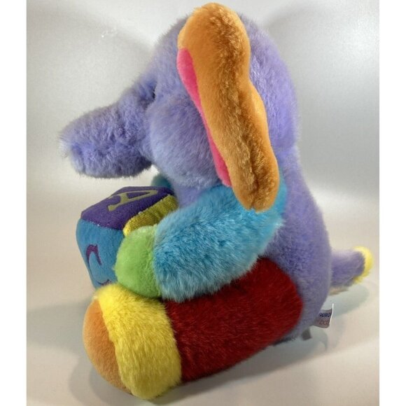 Aurora Baby Rainbow Multicolor ABC Singing Elephant Plush Stuffed Toy 12” - Picture 3 of 12